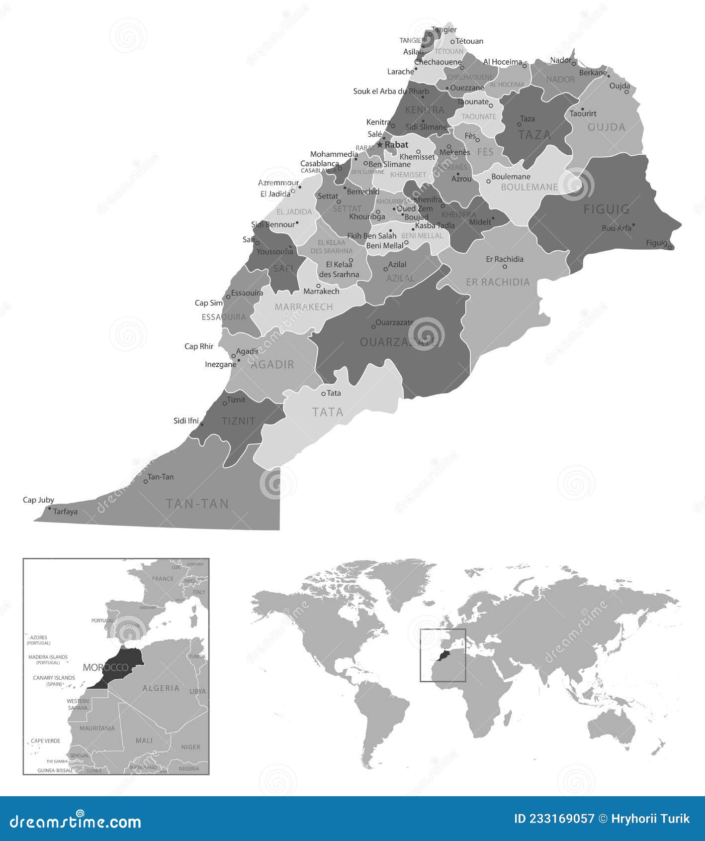 Portugalaltamente Detalhado De Mapas - Arte vetorial de stock e