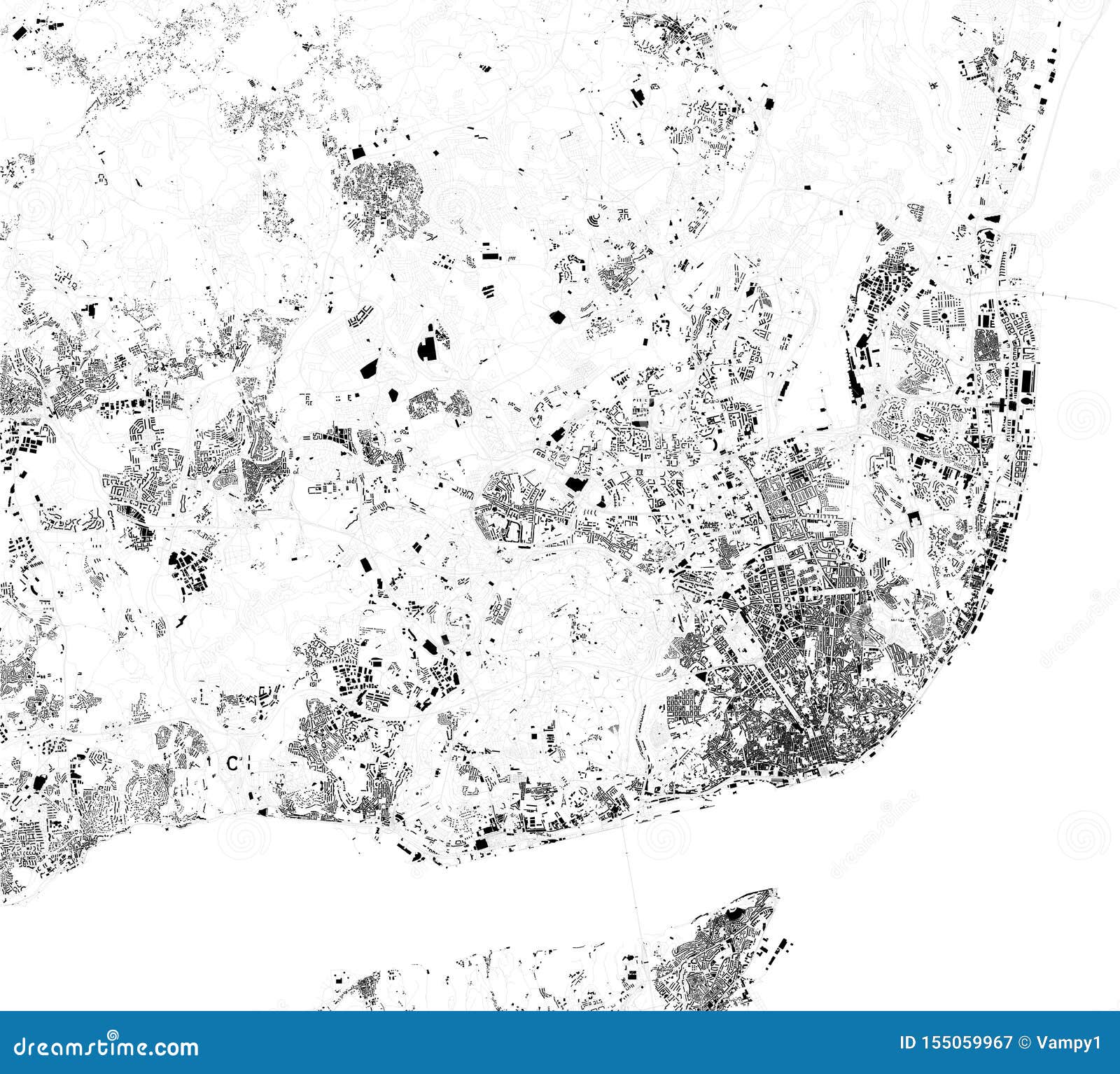 Mapa Detalhado Do Vetor De Portugal E A Cidade Capital Lisboa Vector De  Stock, Royalty-Free