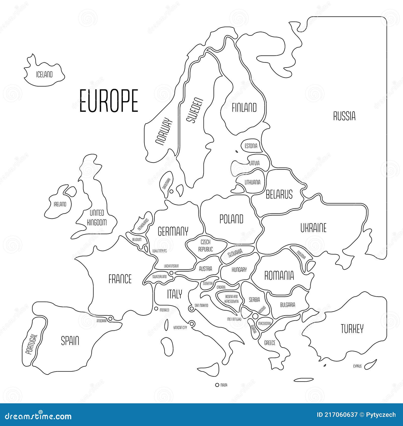 Mapa Simplificado De Europa Ilustraci N Del Vector Ilustraci N De Simplicidad Sencillo