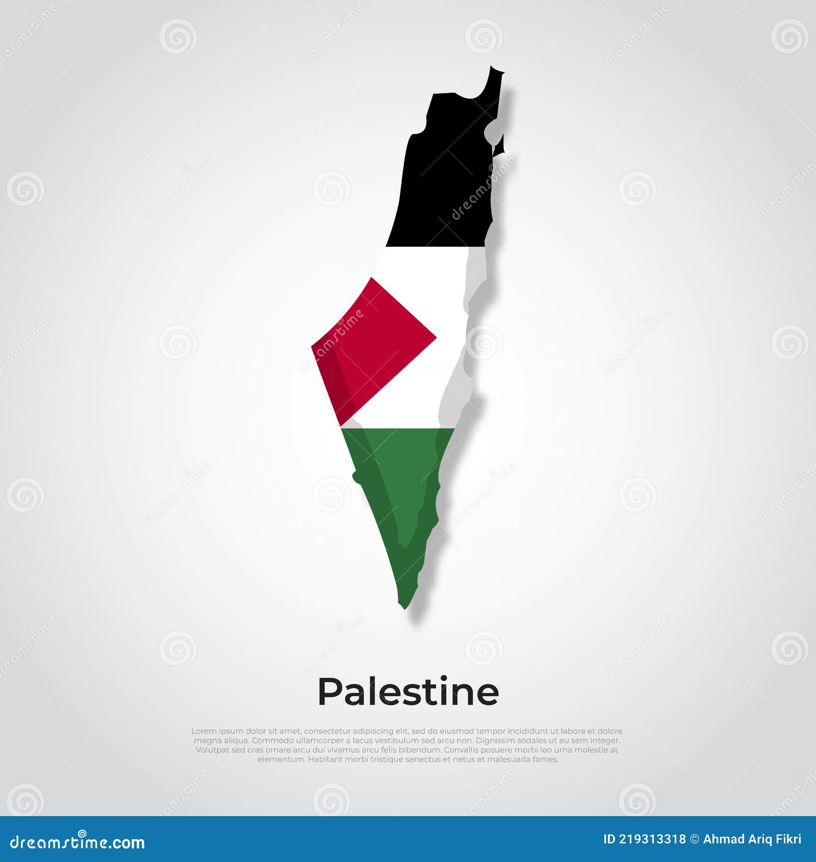 Bandera De Palestina Sobre Fondo Blanco, Ilustración Vectorial