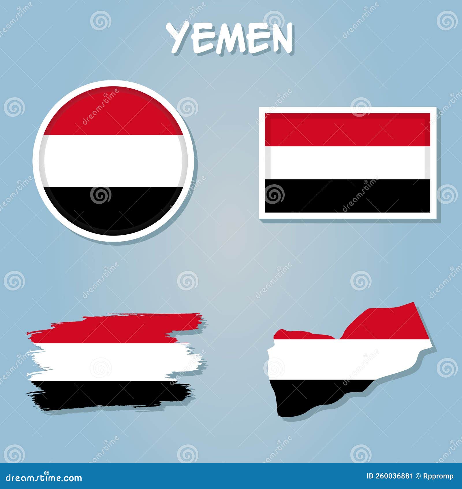 Mapa Vectorial Yemen Con La Bandera Dentro Ilustración del Vector