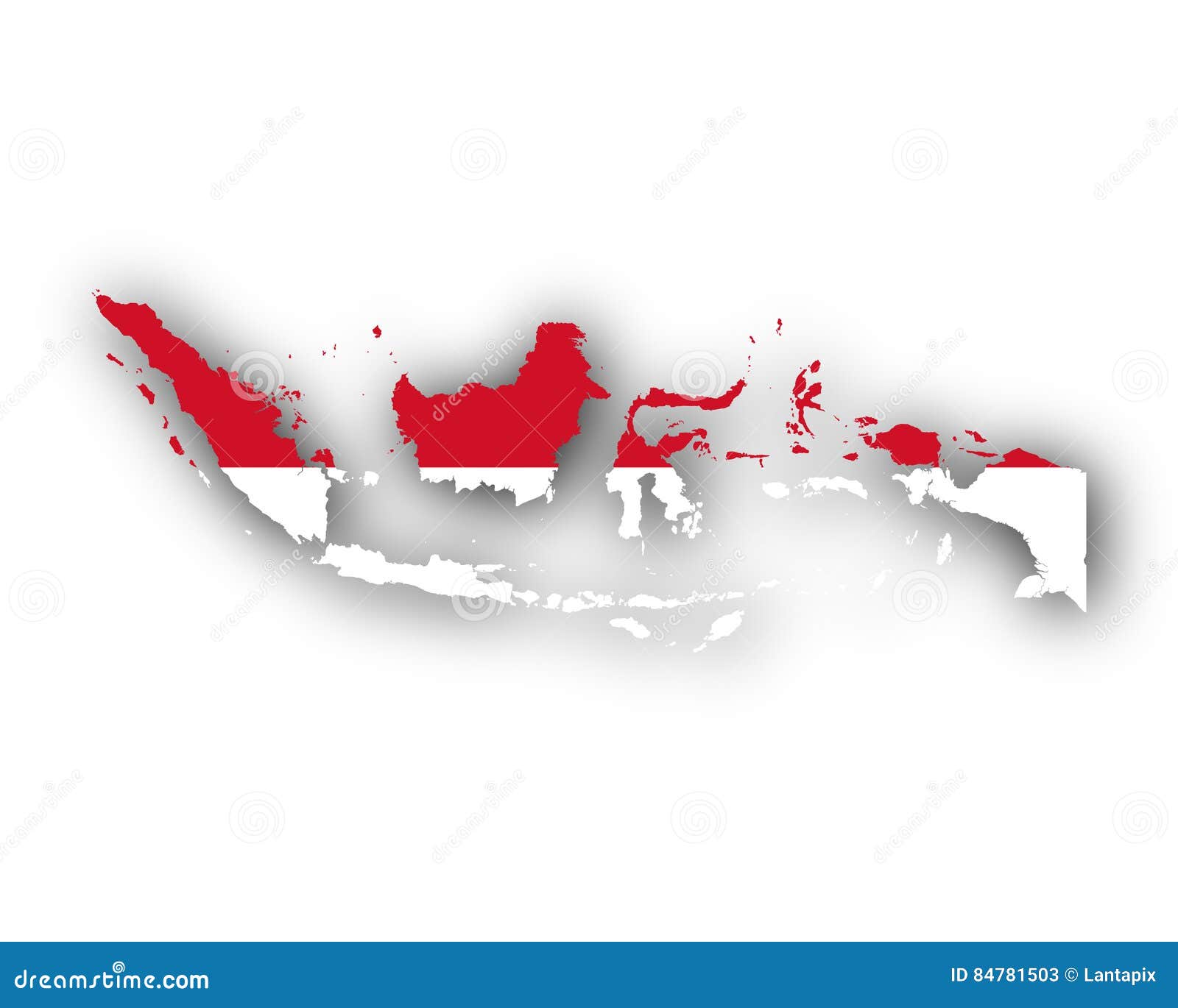 Mapa Y Bandera De Indonesia Ilustración Del Vector Ilustración De