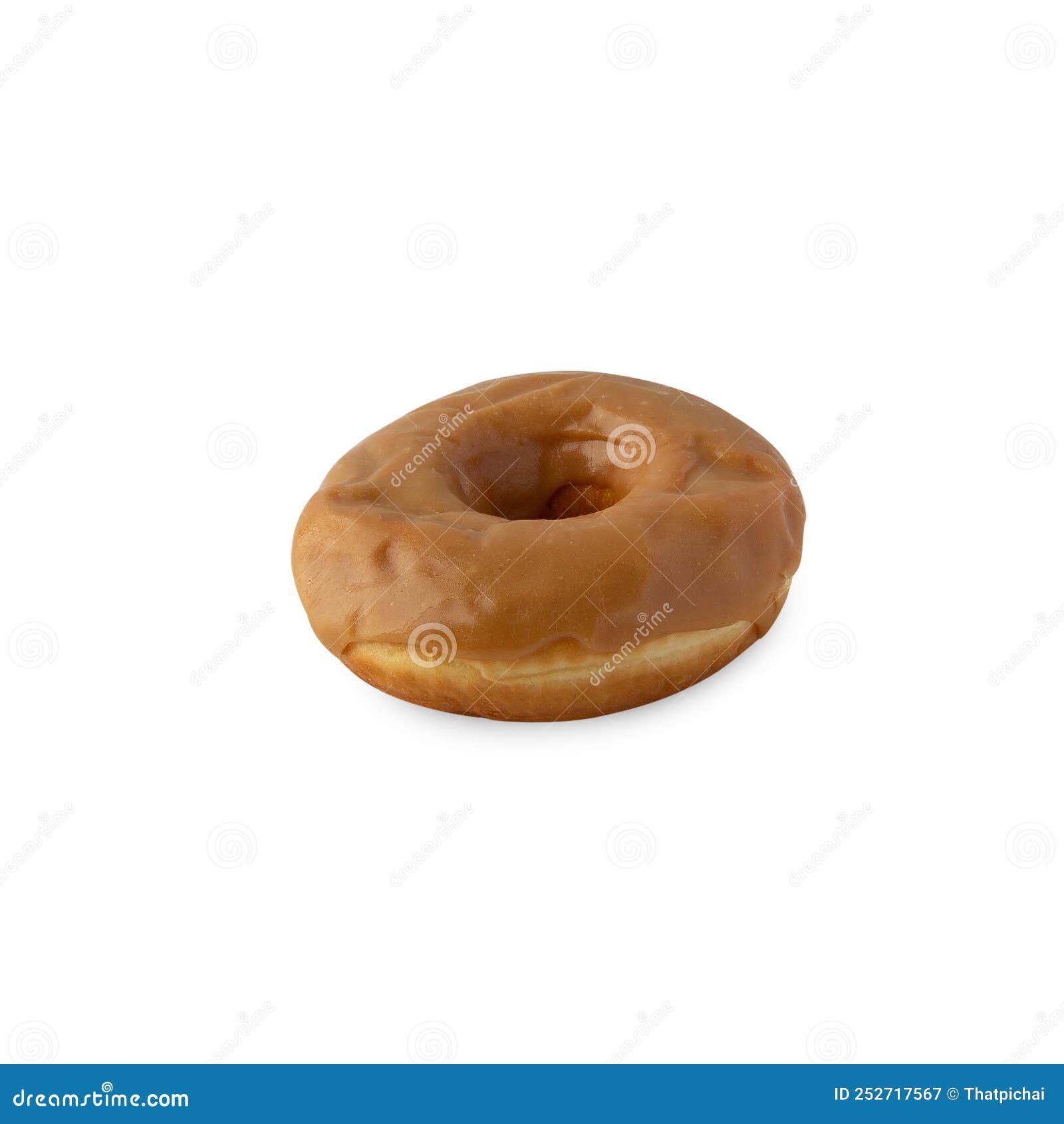 Maple Dip Donut Isolated on White Background with Clipping Path. Stock