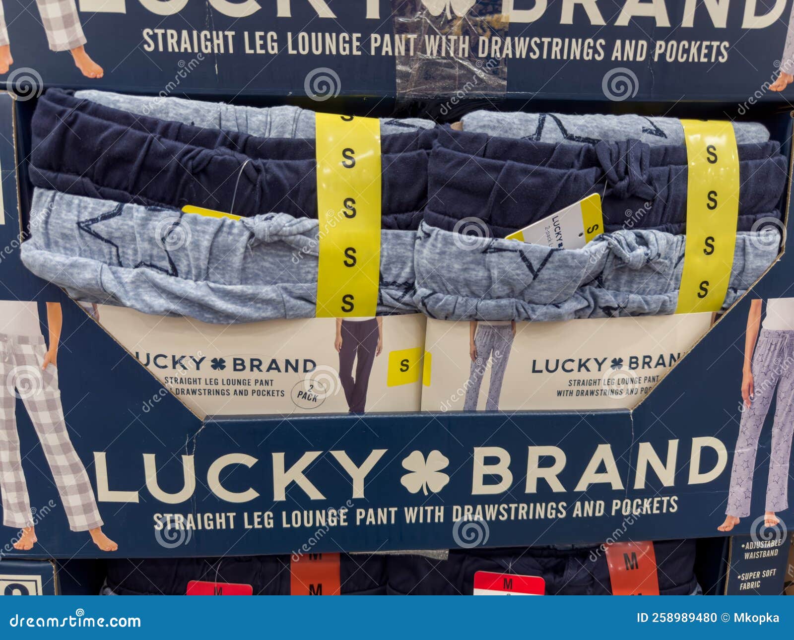 Packages of Lucky Brand Pajamas and Lounge Pants for Sale at a