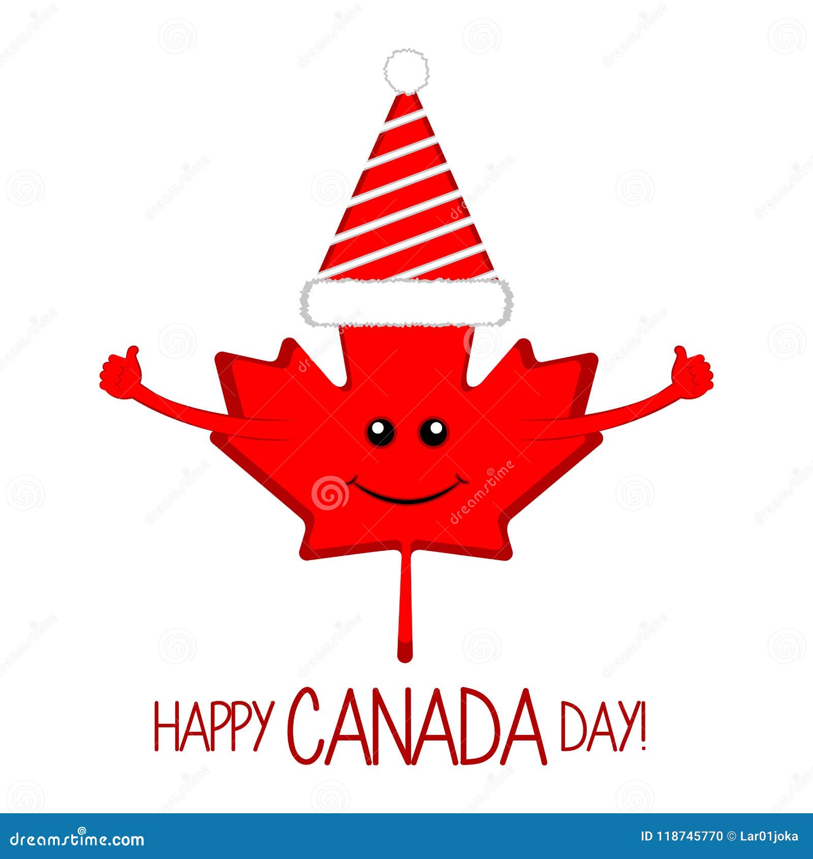 Maple Leaf with a Party Hat. Canada Day Stock Vector Illustration of