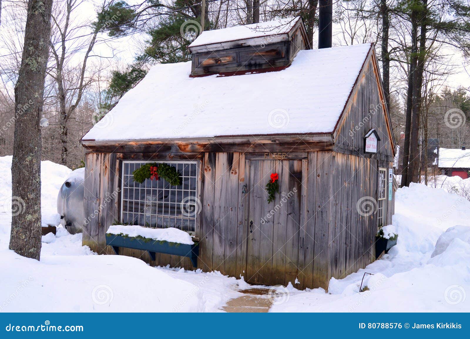 A Maple Sugar House in Winter Editorial Photo Image of icon, east