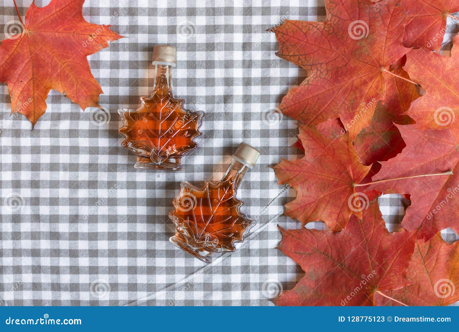 Maple Syrup In A Bottle In A Shape Of Maple Leaf. Stock Image Image