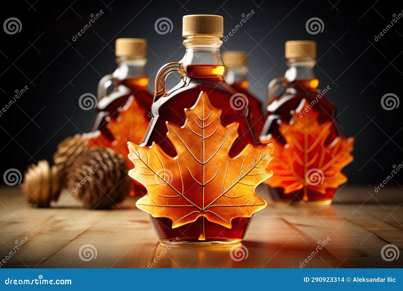 Maple Syrup in the Bottle. Traditional Canadian Dessert. Generative Ai