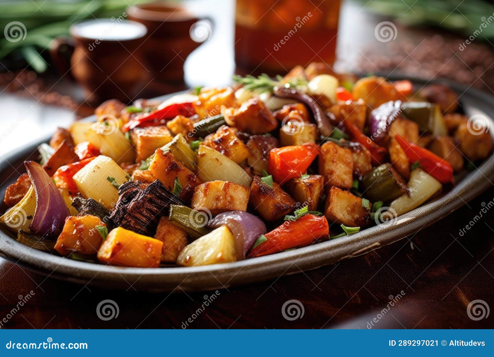 Maple Syrup Glaze on Roasted Vegetables Stock Image Image of