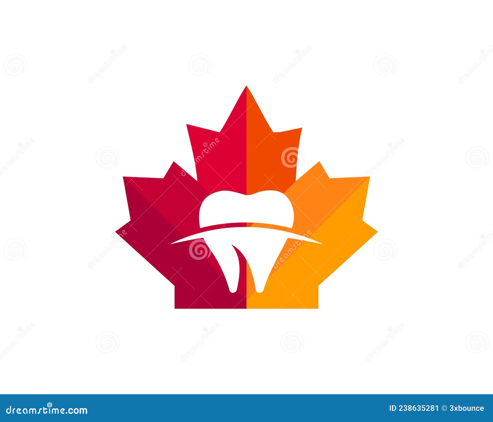 Maple Teeth Logo Design. Canadian Medical Logo Stock Vector