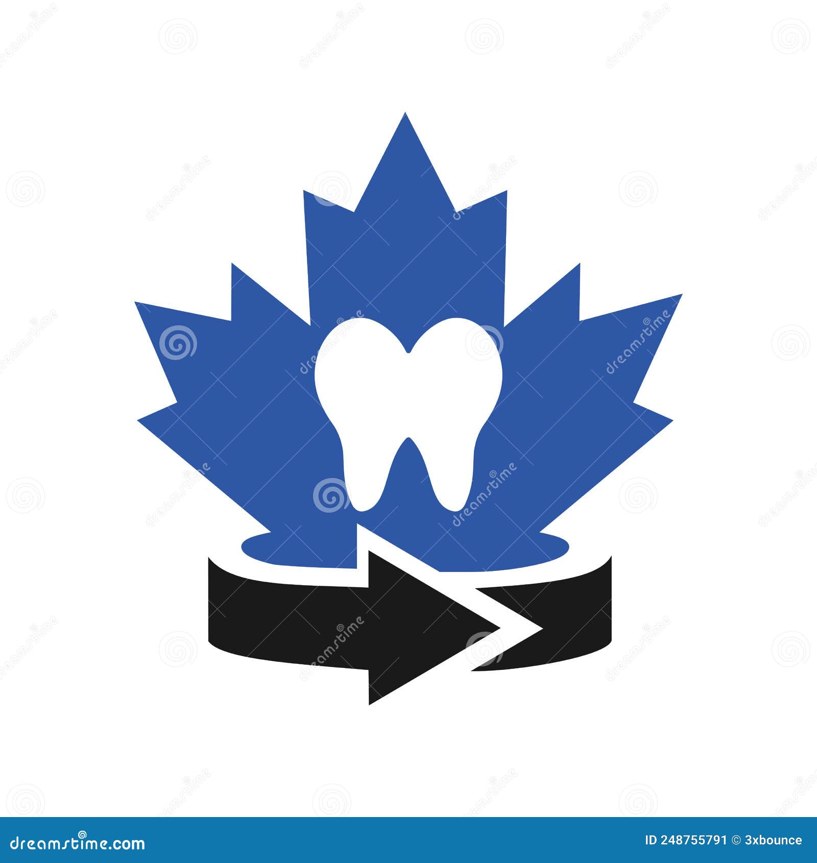 Maple Teeth Logo Design. Canadian Medical Logo Stock Vector