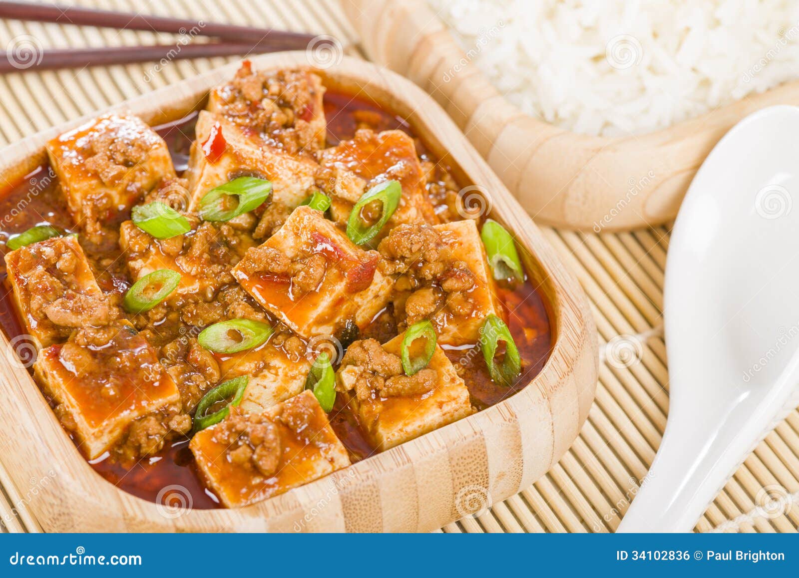 Mapo Tofu Classic Recipe Consists Of Silken Tofu, Ground Pork
