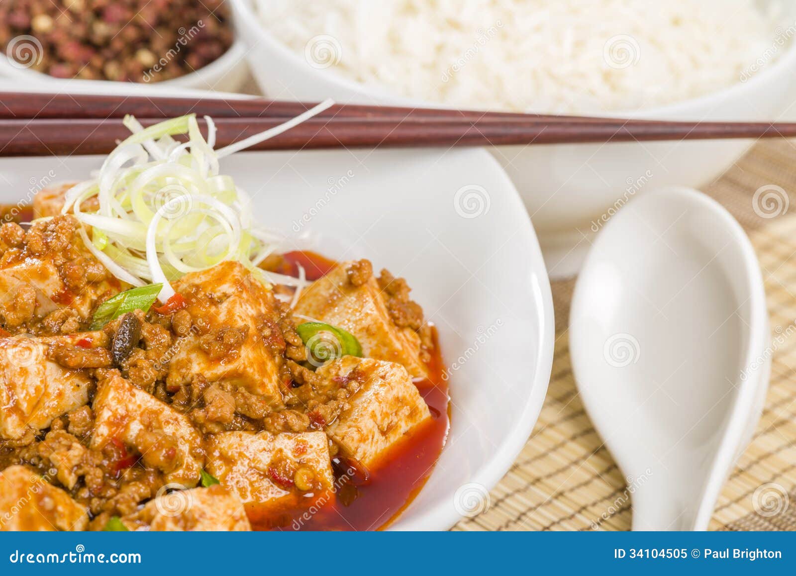 Mapo Tofu Classic Recipe Consists Of Silken Tofu, Ground Pork