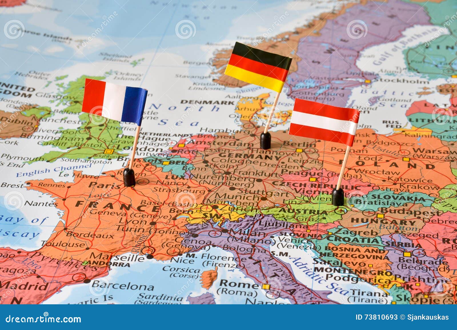 Mappa Dei Paesi Germania, Francia, Austria Di Europa Occidentale Immagine  Stock - Immagine di destinazione, geografico: 73810693