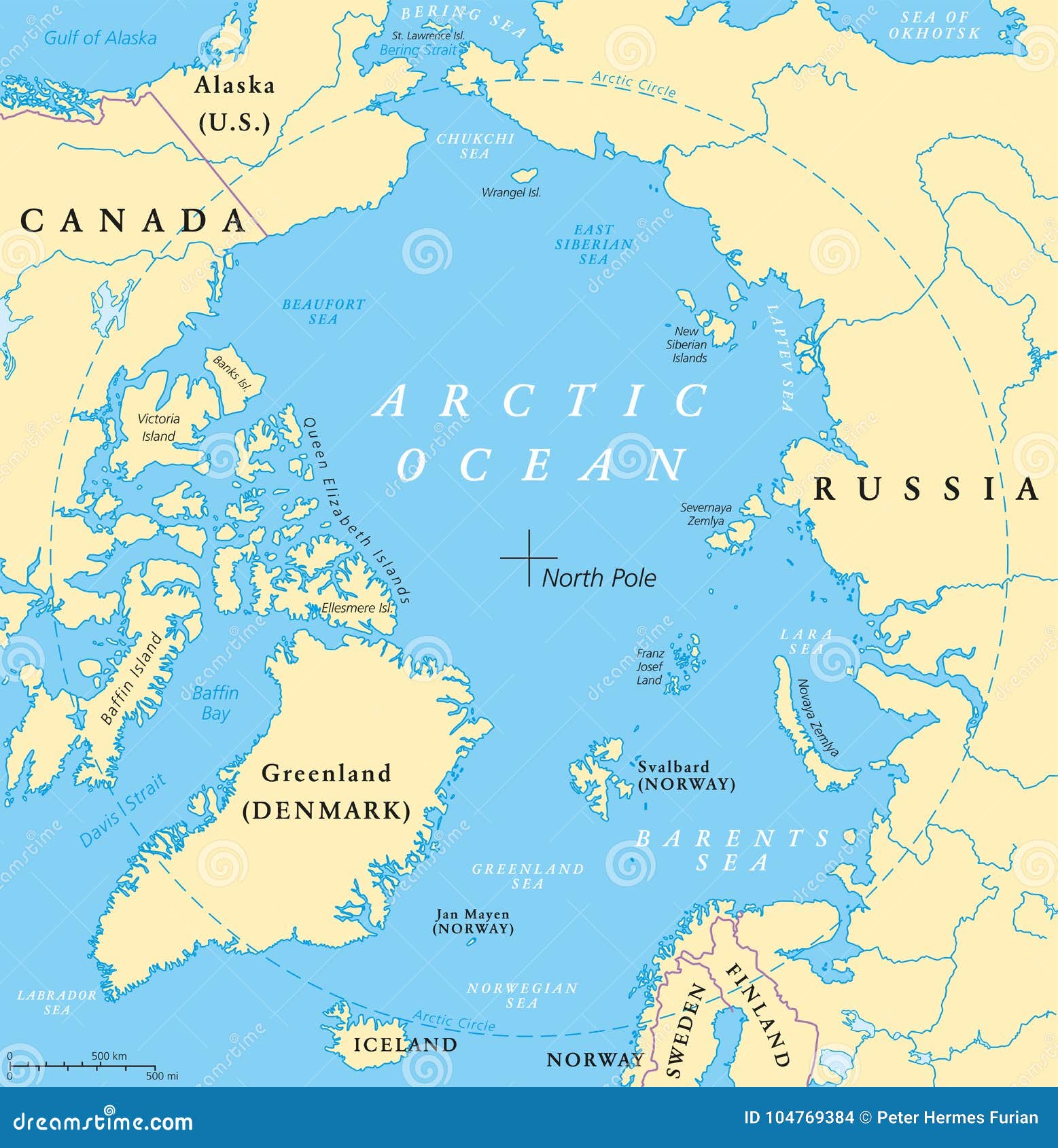 Mappa Del Mare Glaciale Artico Illustrazione Vettoriale - Illustrazione di  cartografia, palo: 104769384