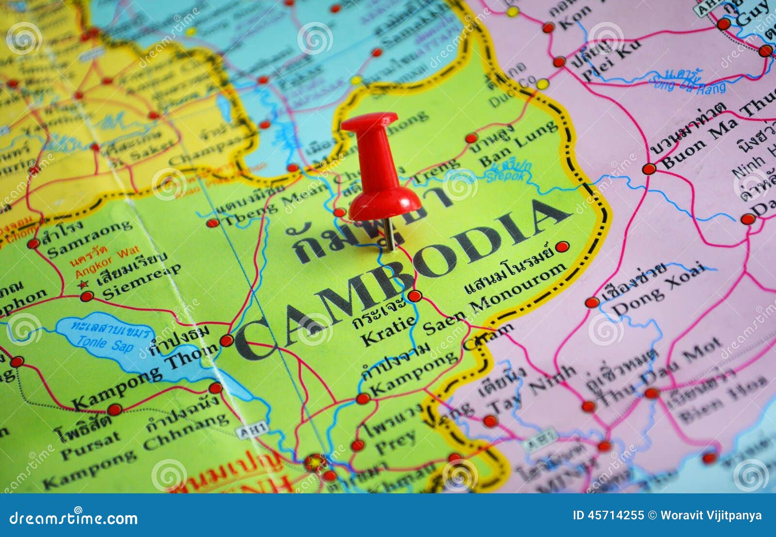 Mappa della Cambogia immagine stock. Immagine di programma 45714255