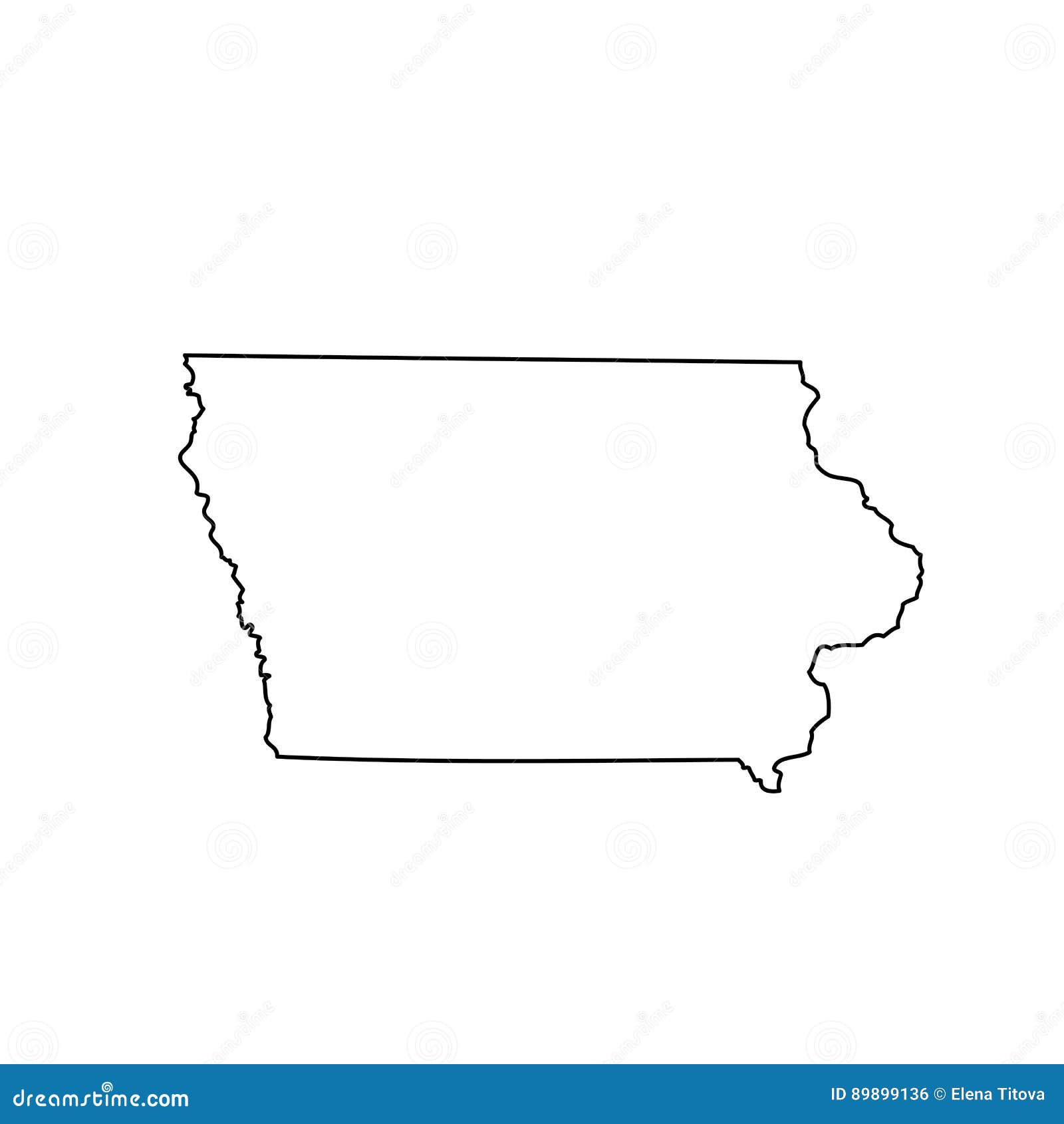Mappa di U S stato Iowa illustrazione vettoriale. Illustrazione di