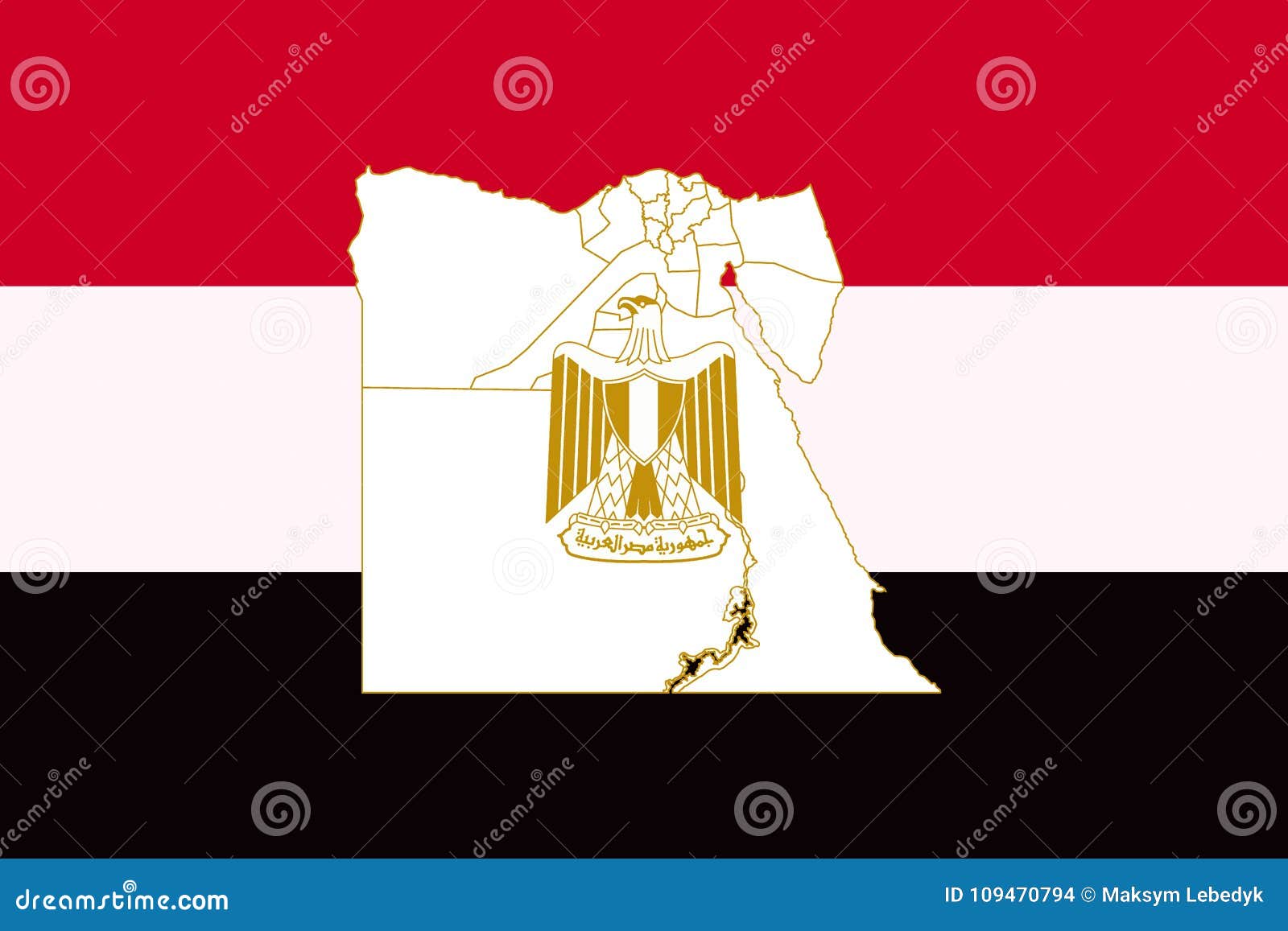 Mappa E Bandiera Dell Egitto Illustrazione Di Stock Illustrazione Di Profilo Bordo 109470794