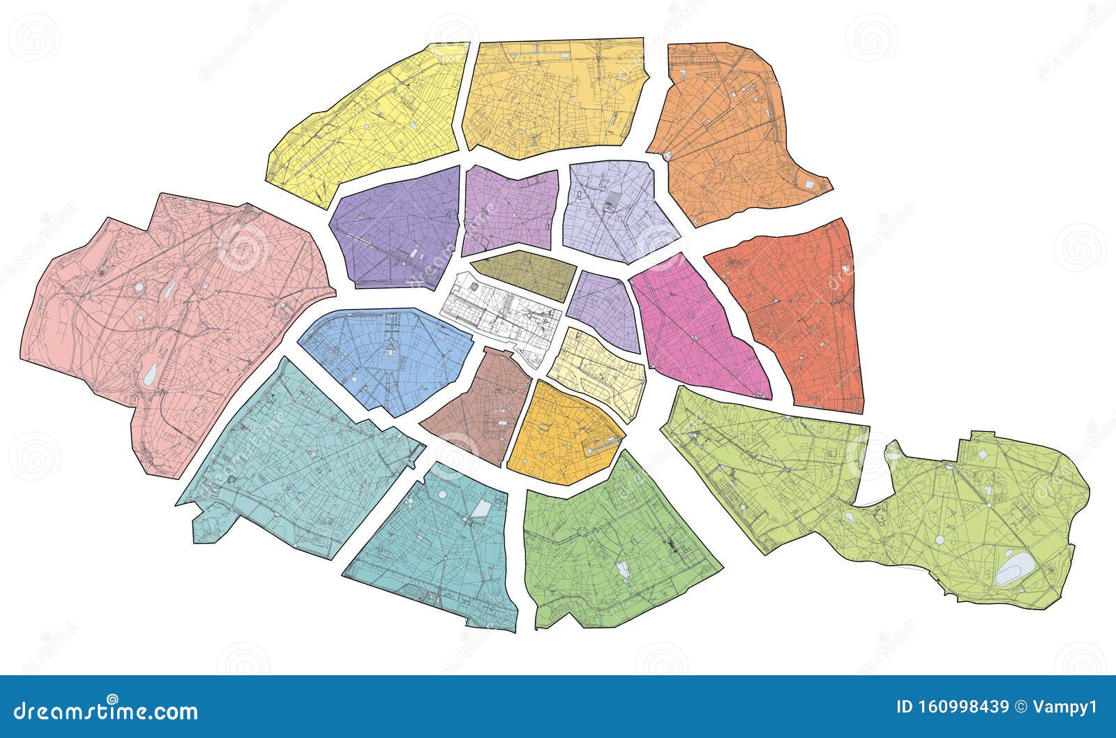 Mappa Satellitare Di Parigi La Capitale Della Francia Divisione Della Citta In Aree Arrondissement Francia Illustrazione Vettoriale Illustrazione Di Italia Capitale 160998439