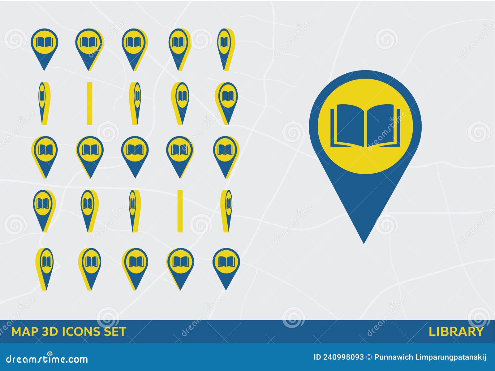 Maps D Icon Set Rotation Library Sign Vector Illustration Map Destination Eps File Format 240998093 