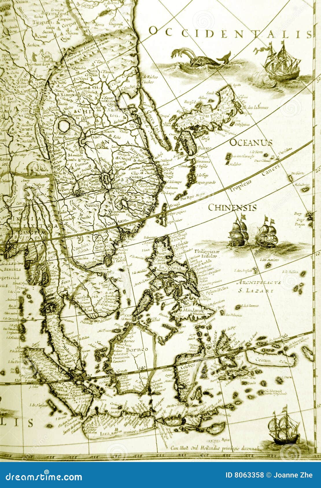 Maps of southeast asia countries, old antique