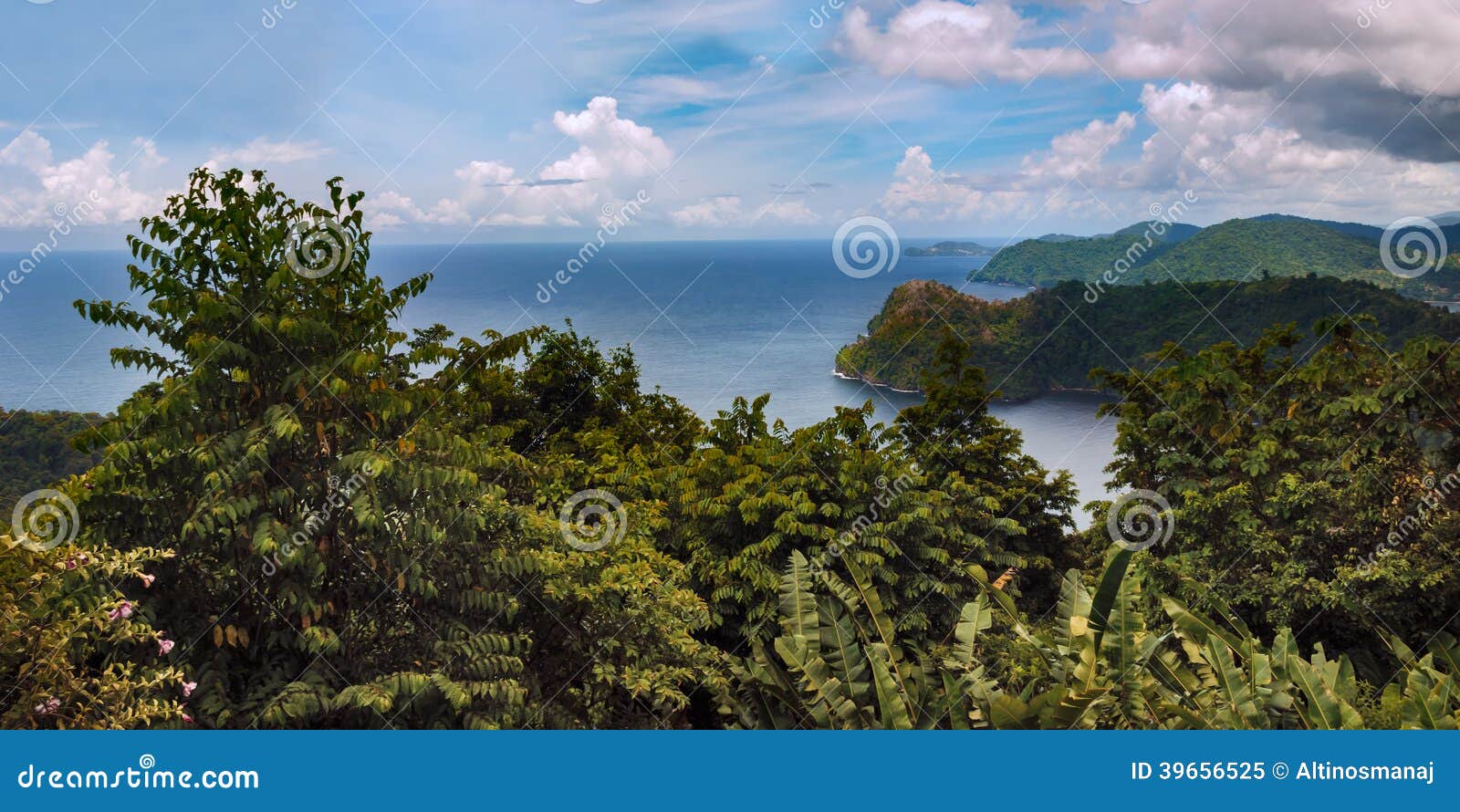 maracas bay in trinidad and tobago view from above the hills.