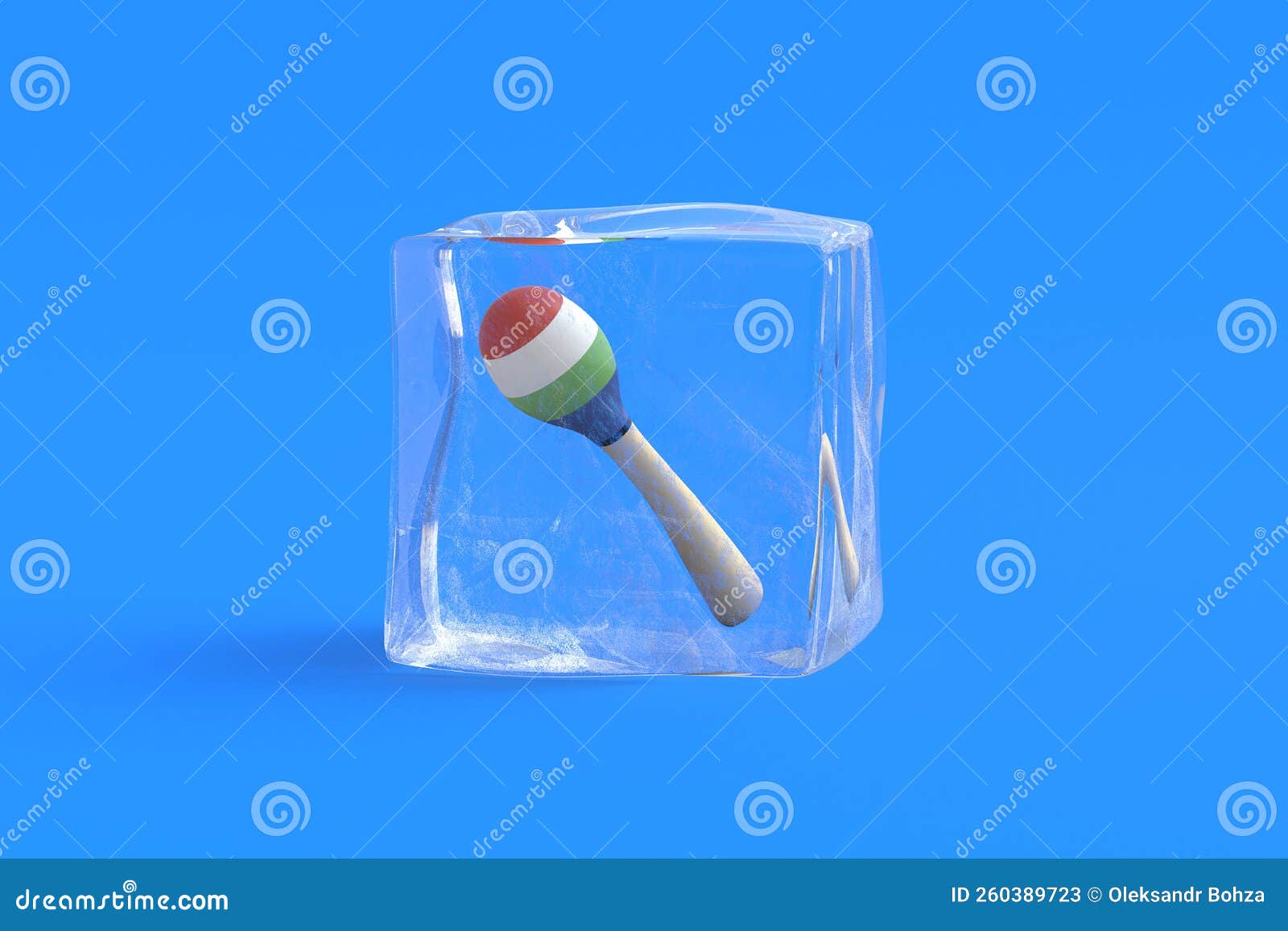 Maracas in ice cube stock illustration. Illustration of carnival 260389723