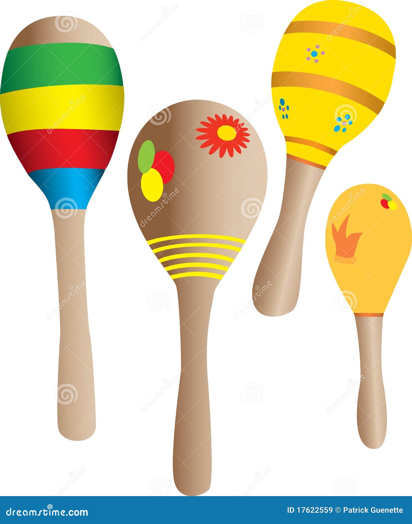 Maracas van vier Kinderen vector illustratie. Illustration of