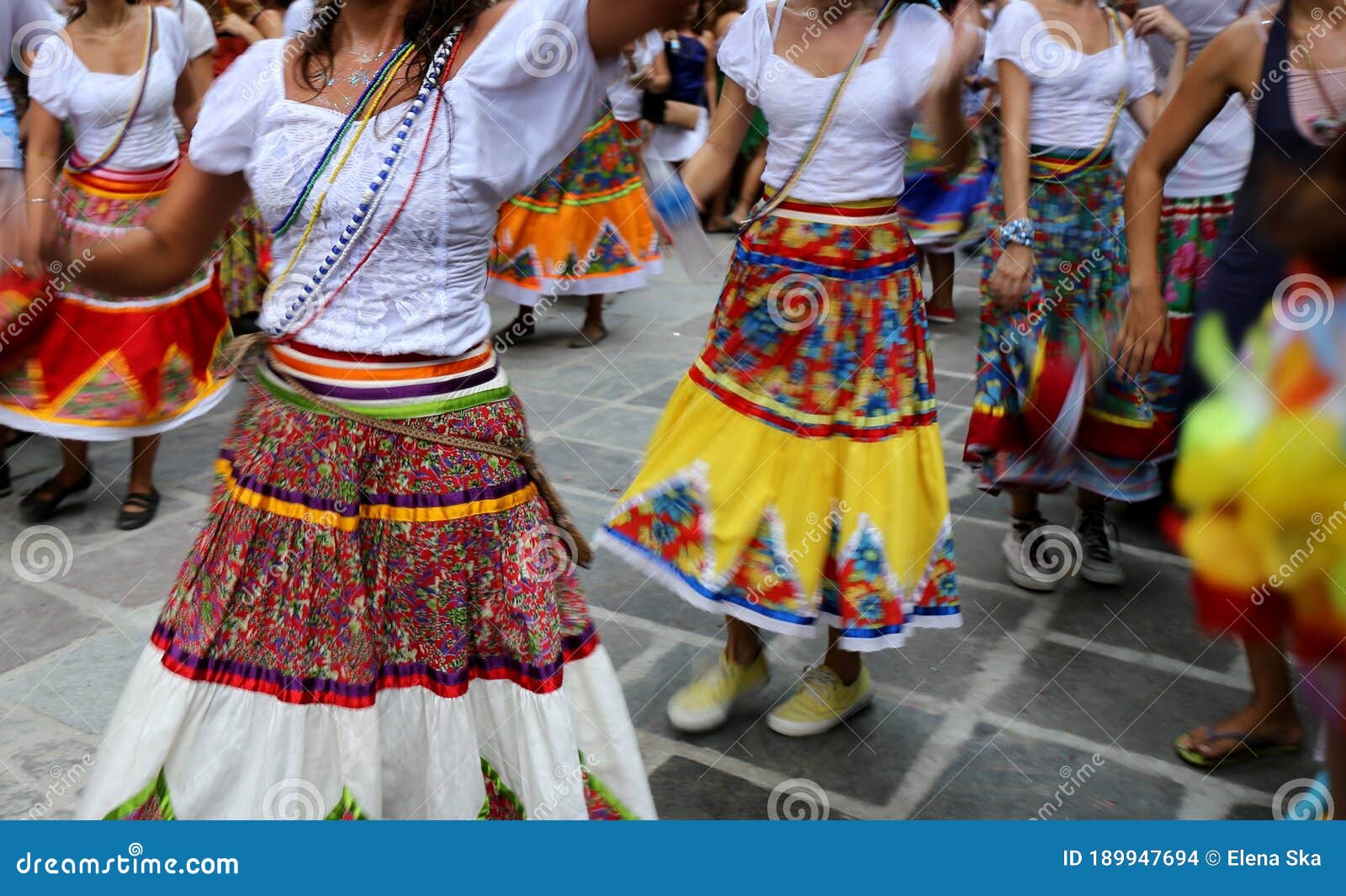 South American Carnival dancers in amazing outfits