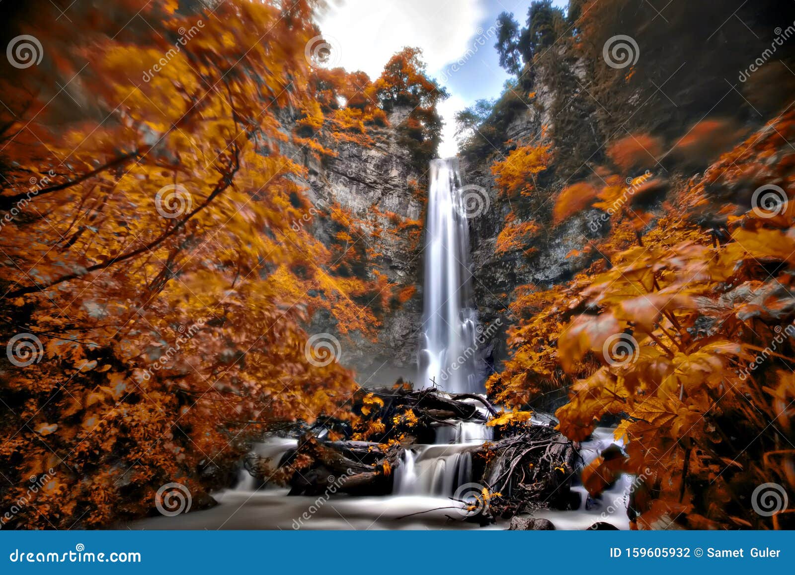 maral waterfall, artvin turkey. scenics, sunlight.