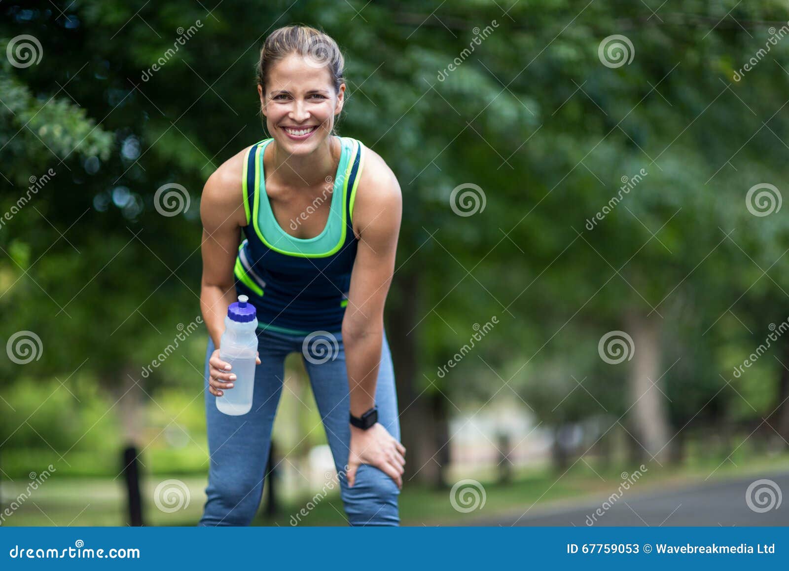 Marathon Female Athlete Running Drinking Water Stock Image Image of