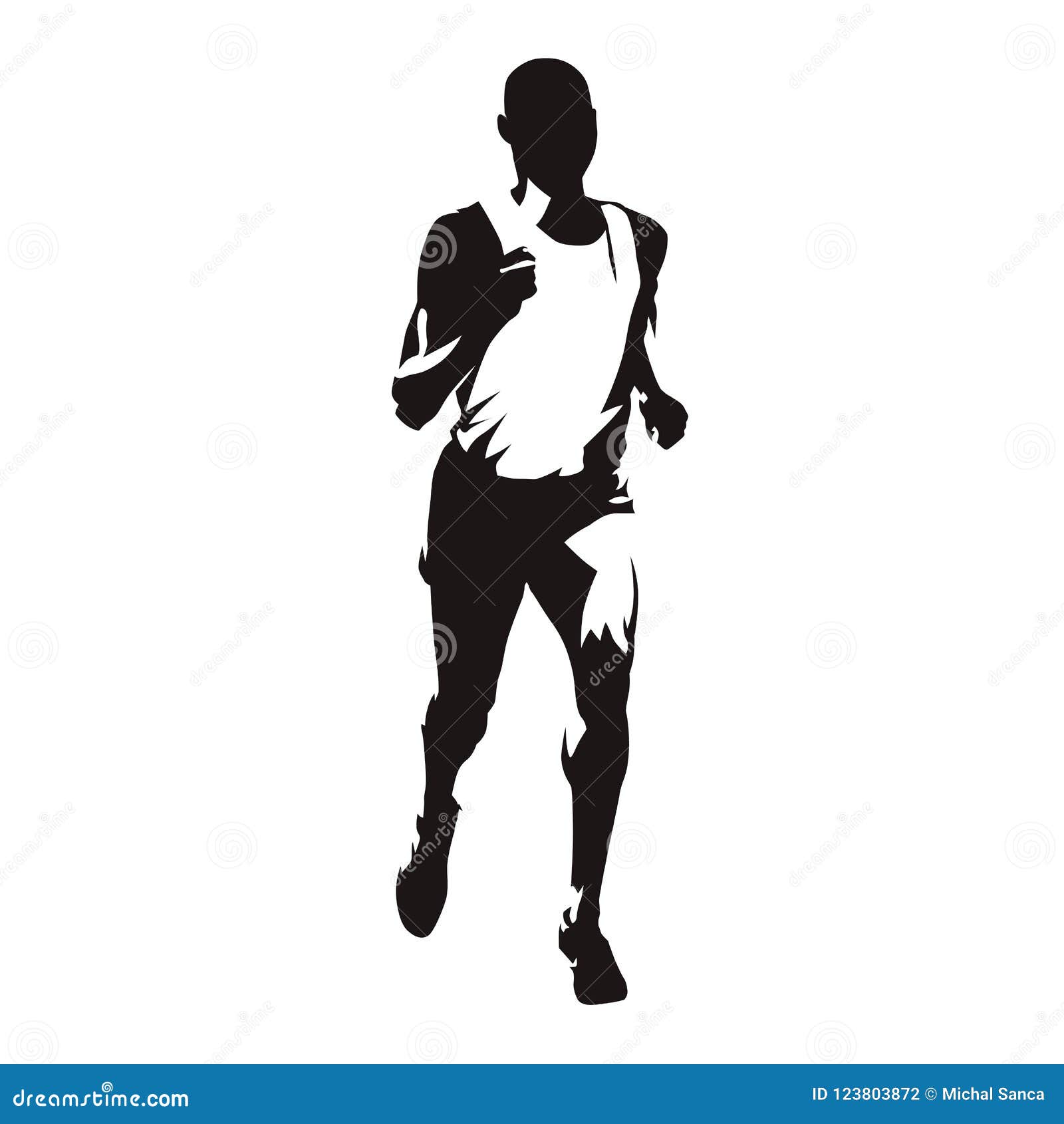 Marathon Run Running Man Vector Silhouette Stock Vector Illustration Of Male Marathon 123803872