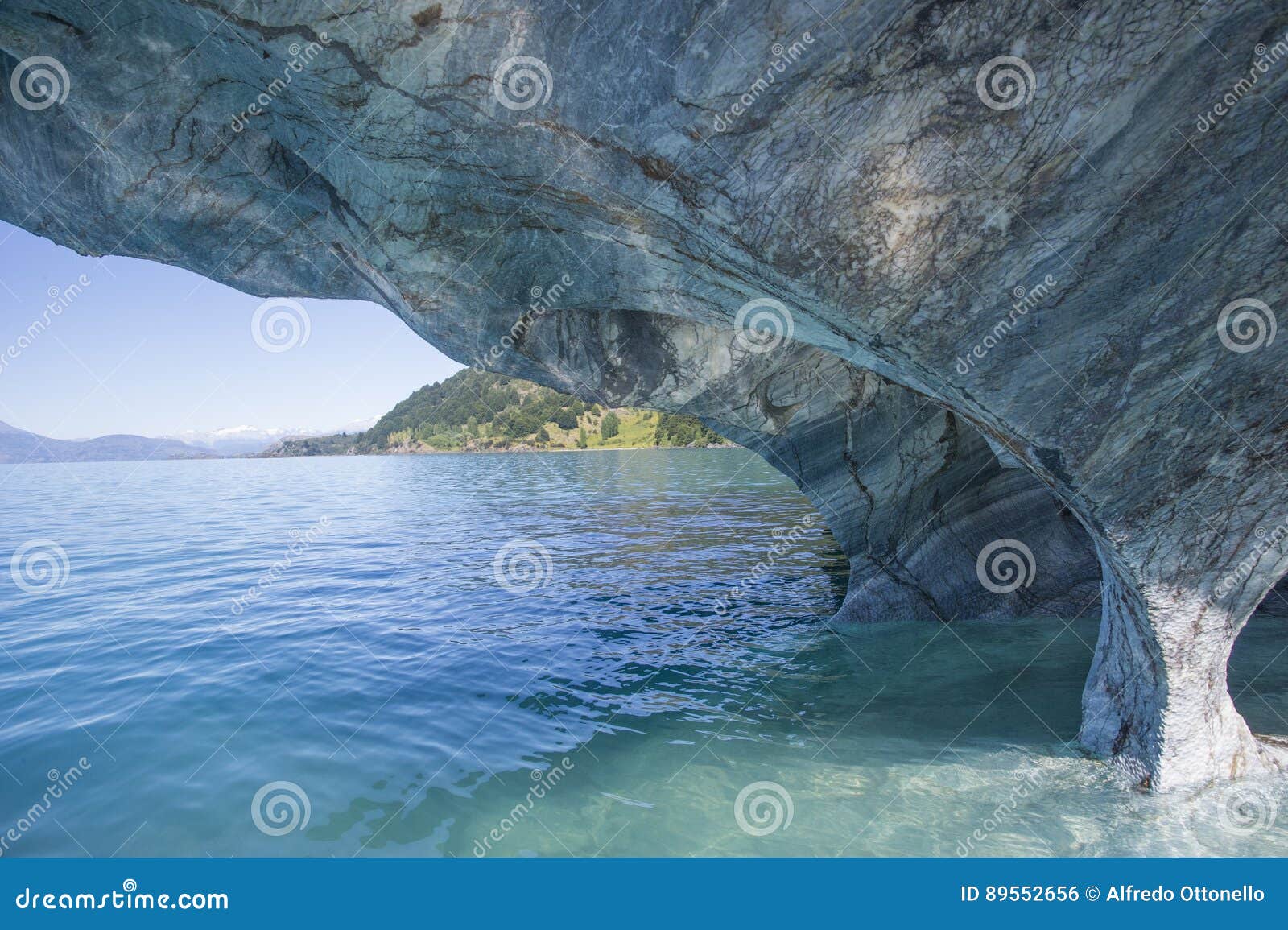 marble cathedral, general carrera lake, chile.