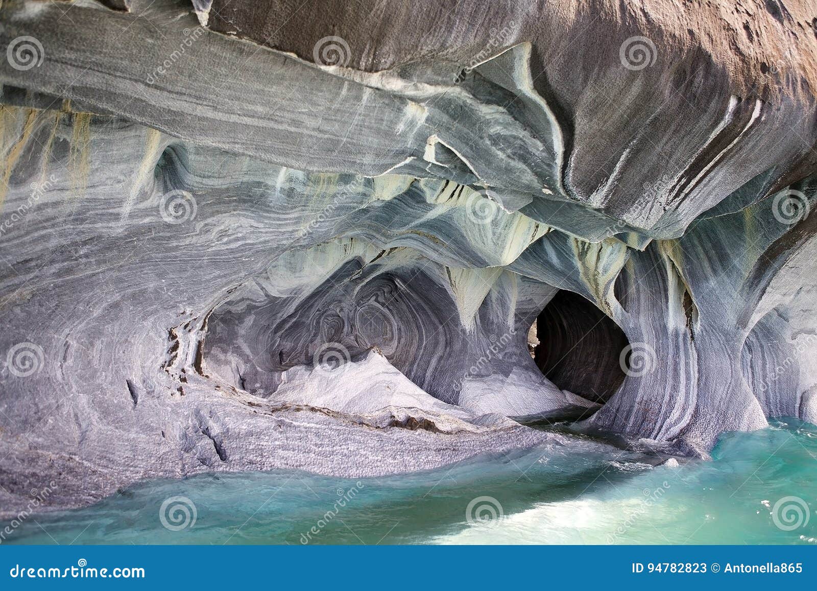 the marble cathedral at the general carrera lake, patagonia, chile