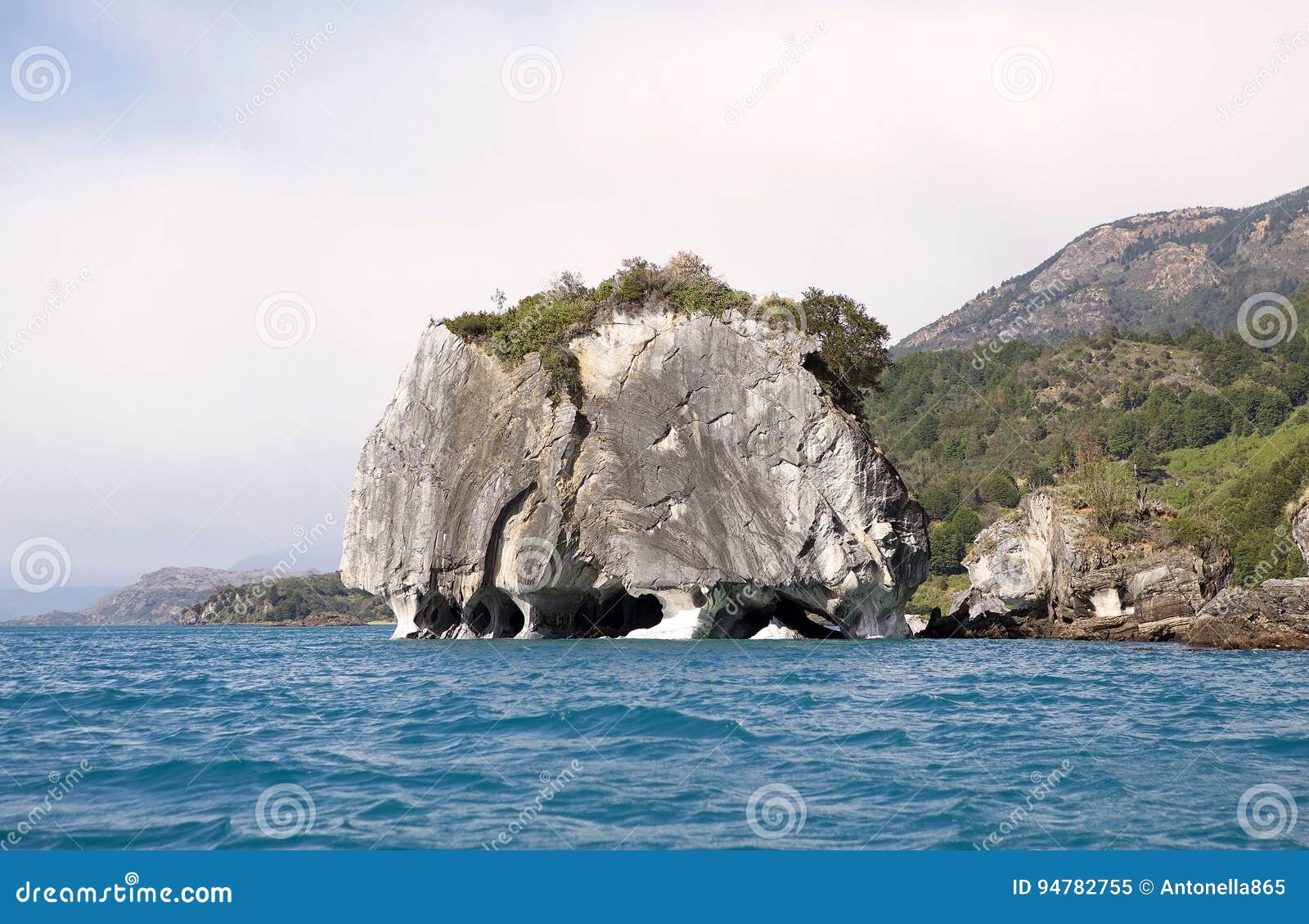 the marble cathedral at the general carrera lake, patagonia, chile