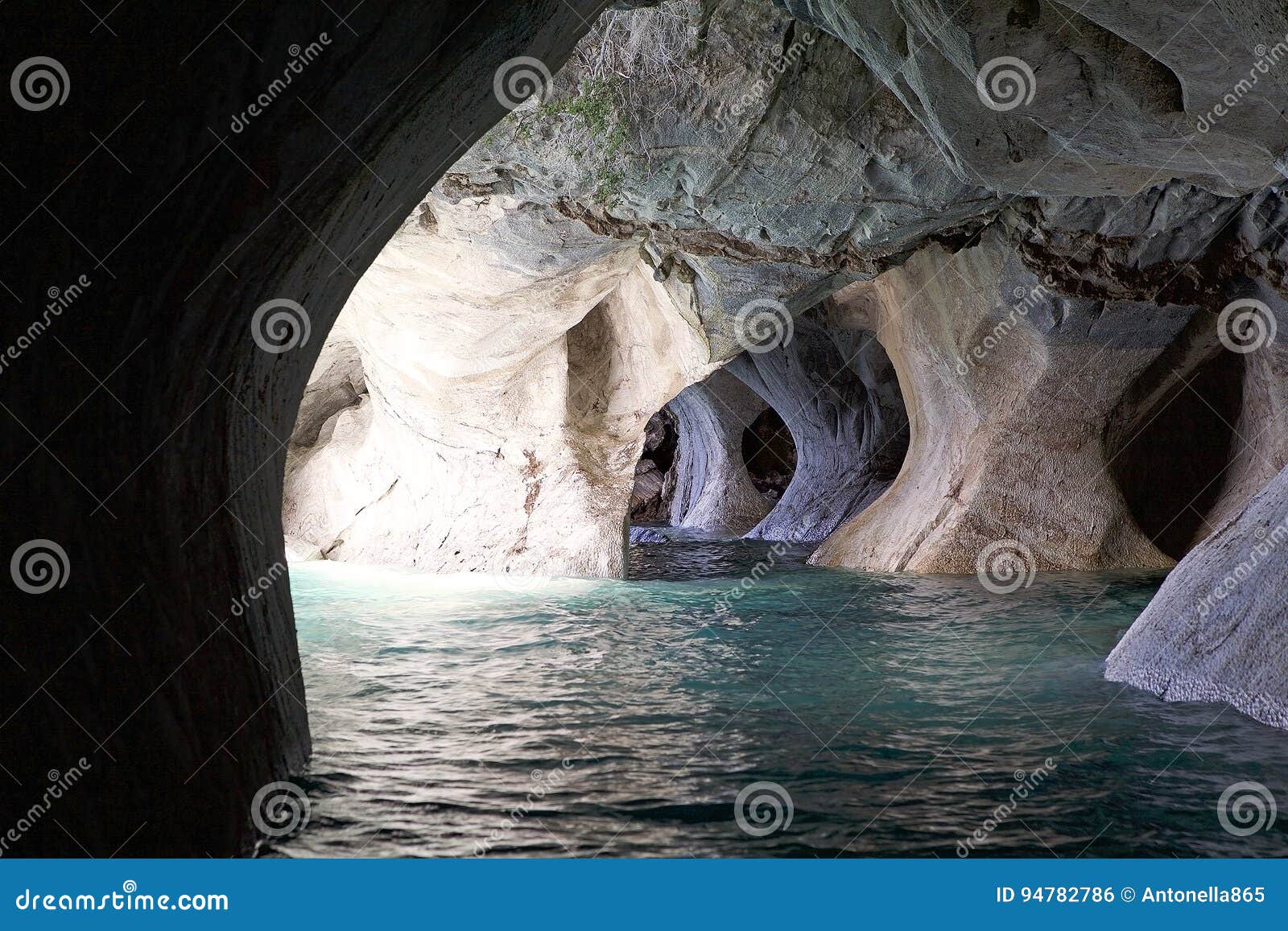 the marble cathedral at the general carrera lake, patagonia, chile