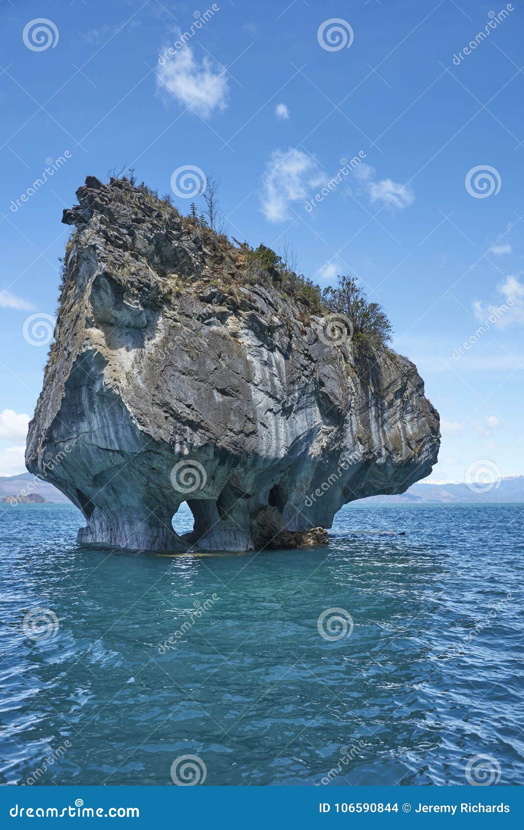 marble caves in northern patagonia, chile.