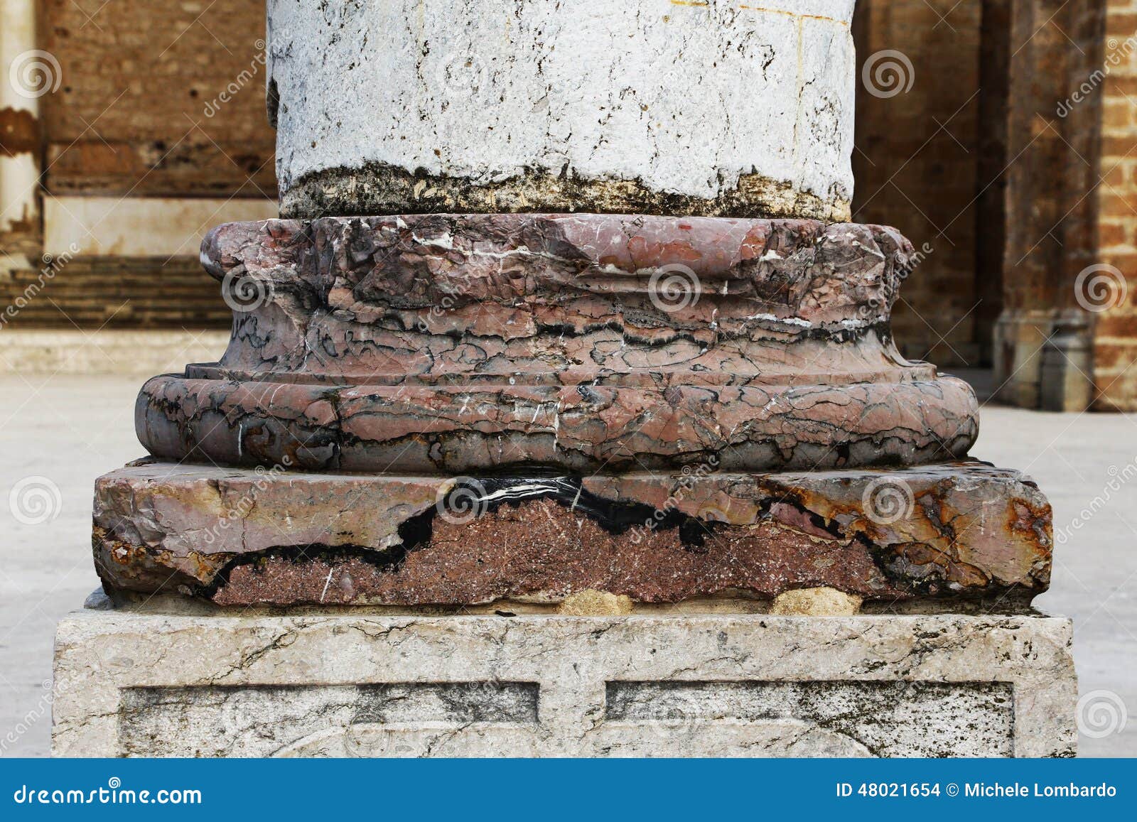marble column base, from salemi, sicily