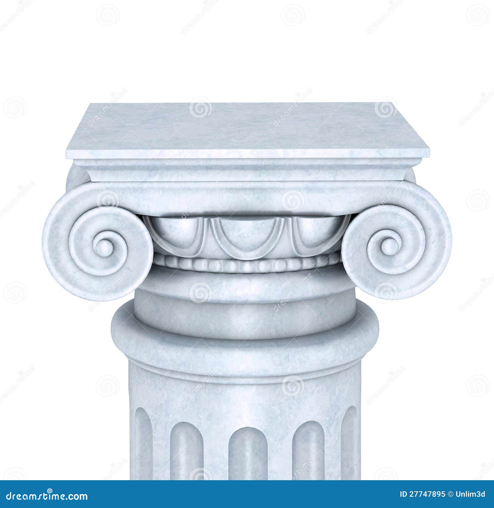 Marble Column Isolated on White Background Stock Illustration