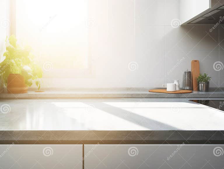 Marble Countertop with Free Space for Product Montage or Mockup with ...