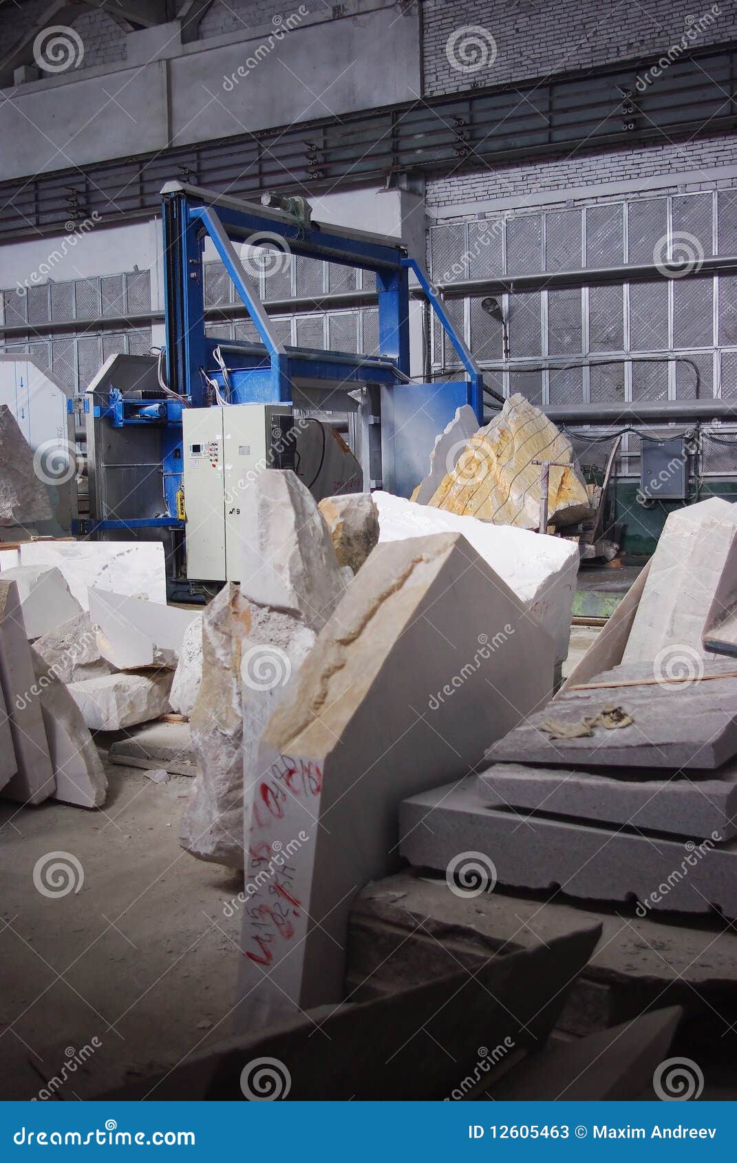 Marble factory stock image. Image of stone, machine, blocks 12605463
