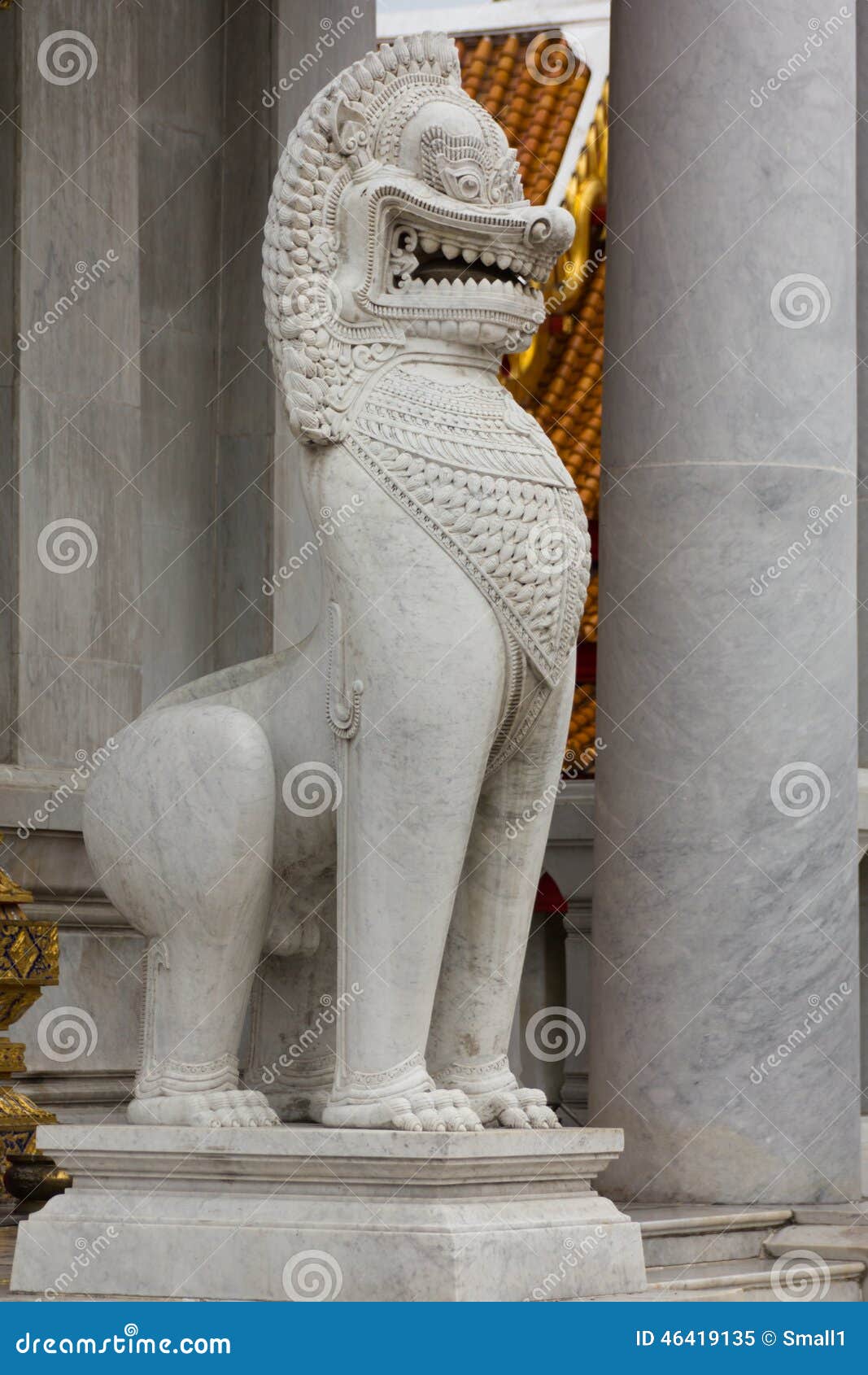 Marble lion sculpture stock image. Image of asia, place 46419135