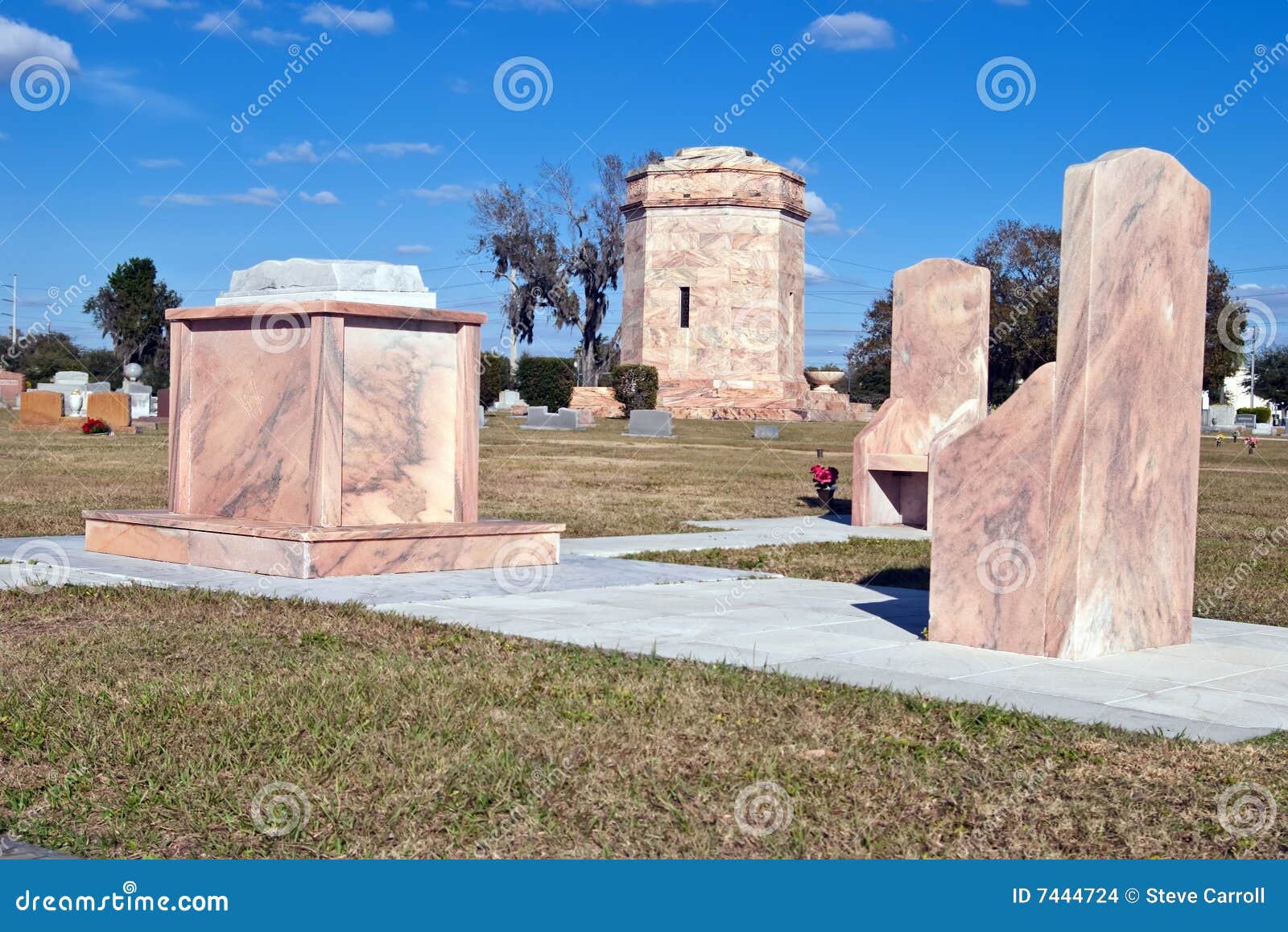 Marble Monuments in Cemetery Stock Photo Image of trees, grass 7444724