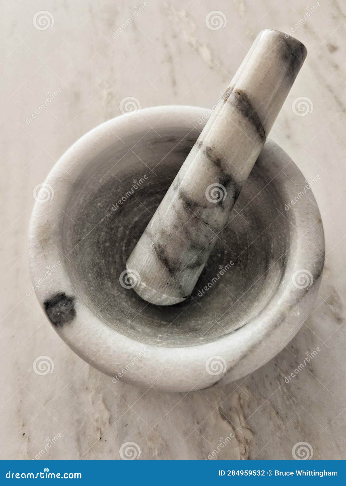 Marble Mortar and Pestle on Marble Bench Top Stock Photo Image of