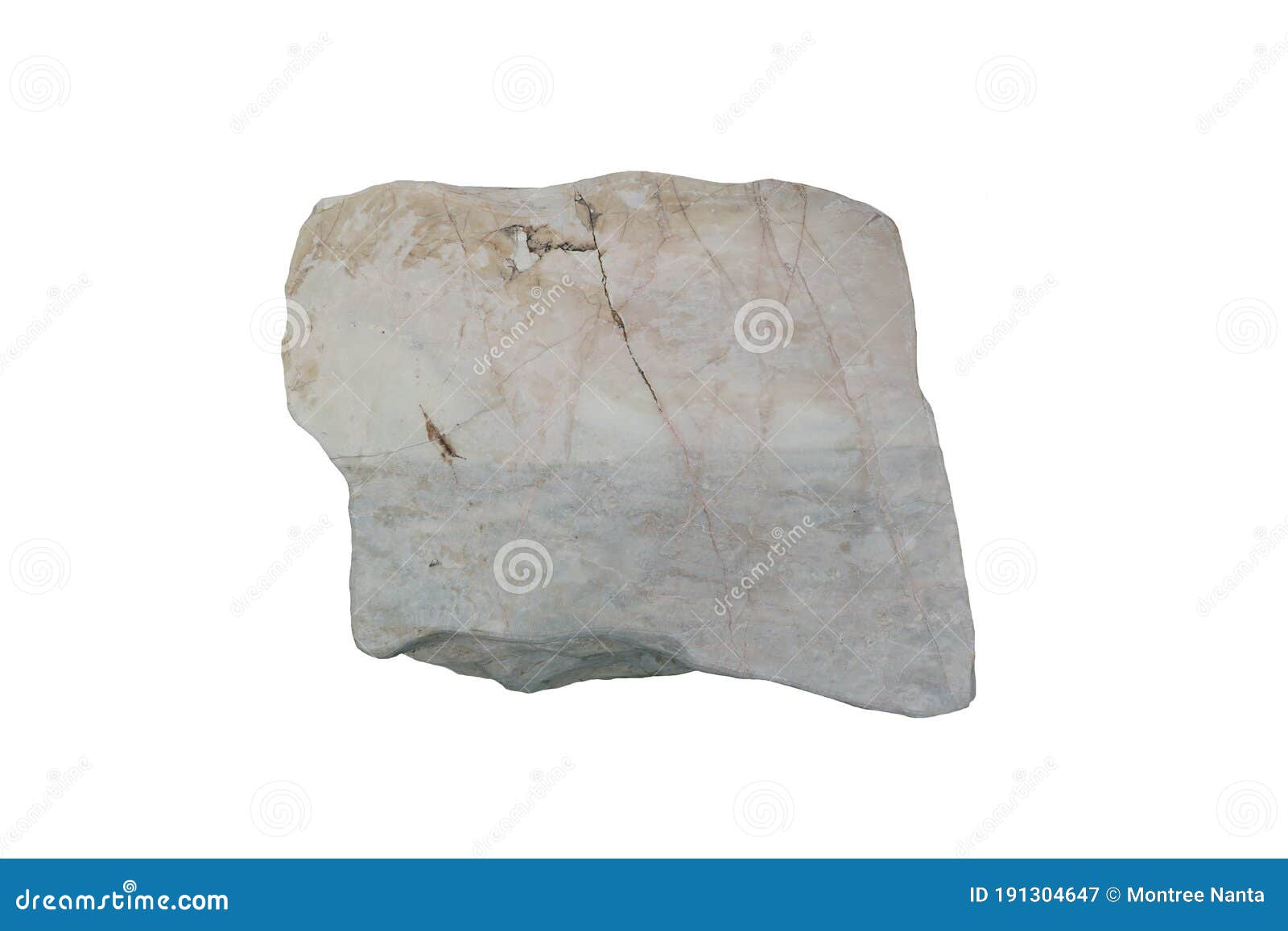 A Metamorphic Marble Rock Isolated on a White Background. Stock Image