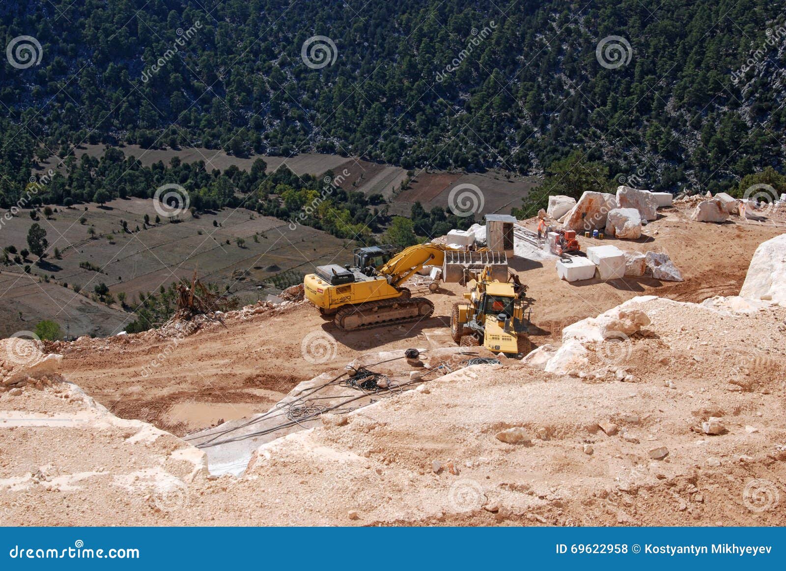 Marble quarry machine editorial stock photo. Image of open 69622958