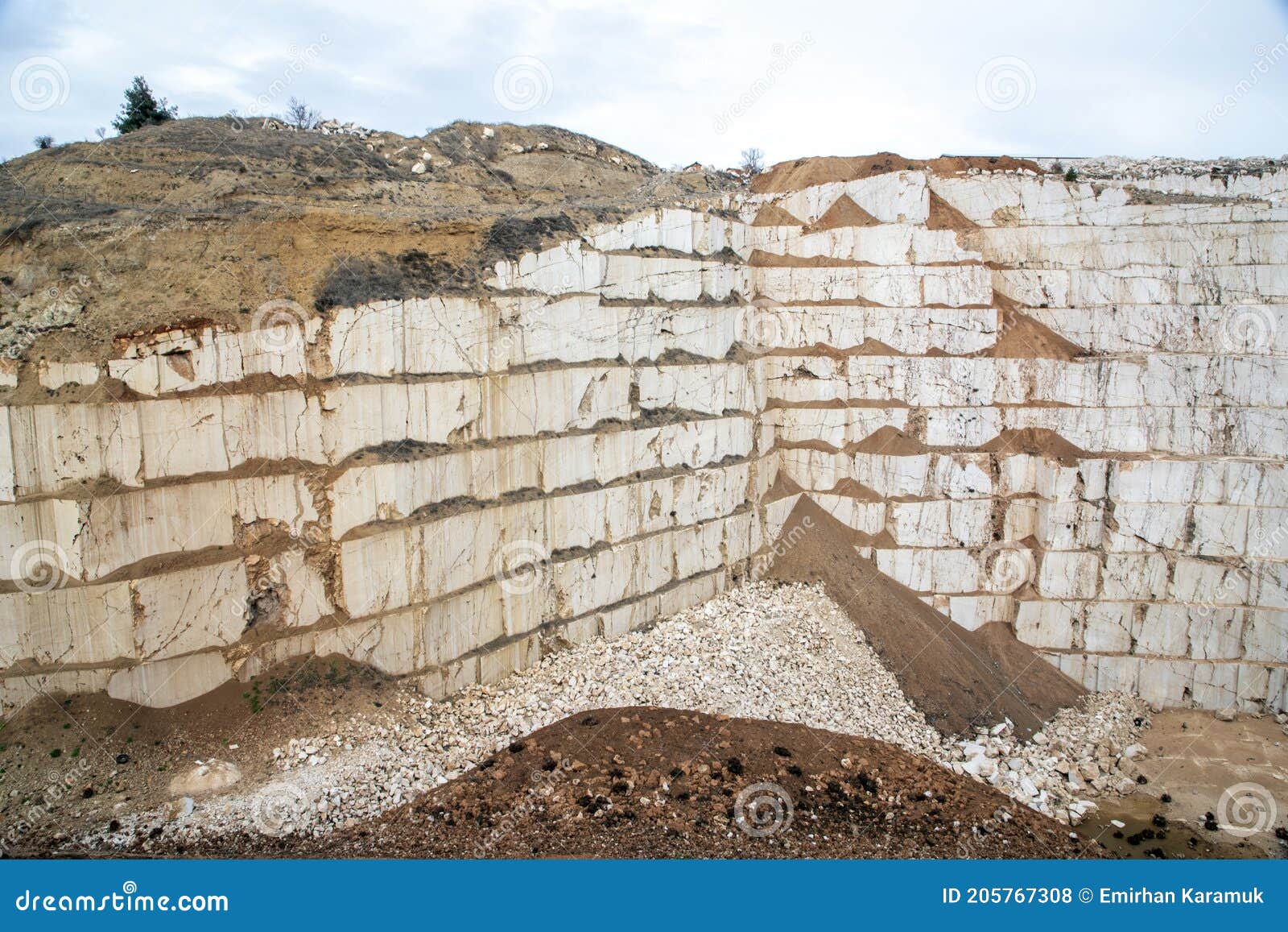 Marble quarry stock photo. Image of destruction, mining 205767308
