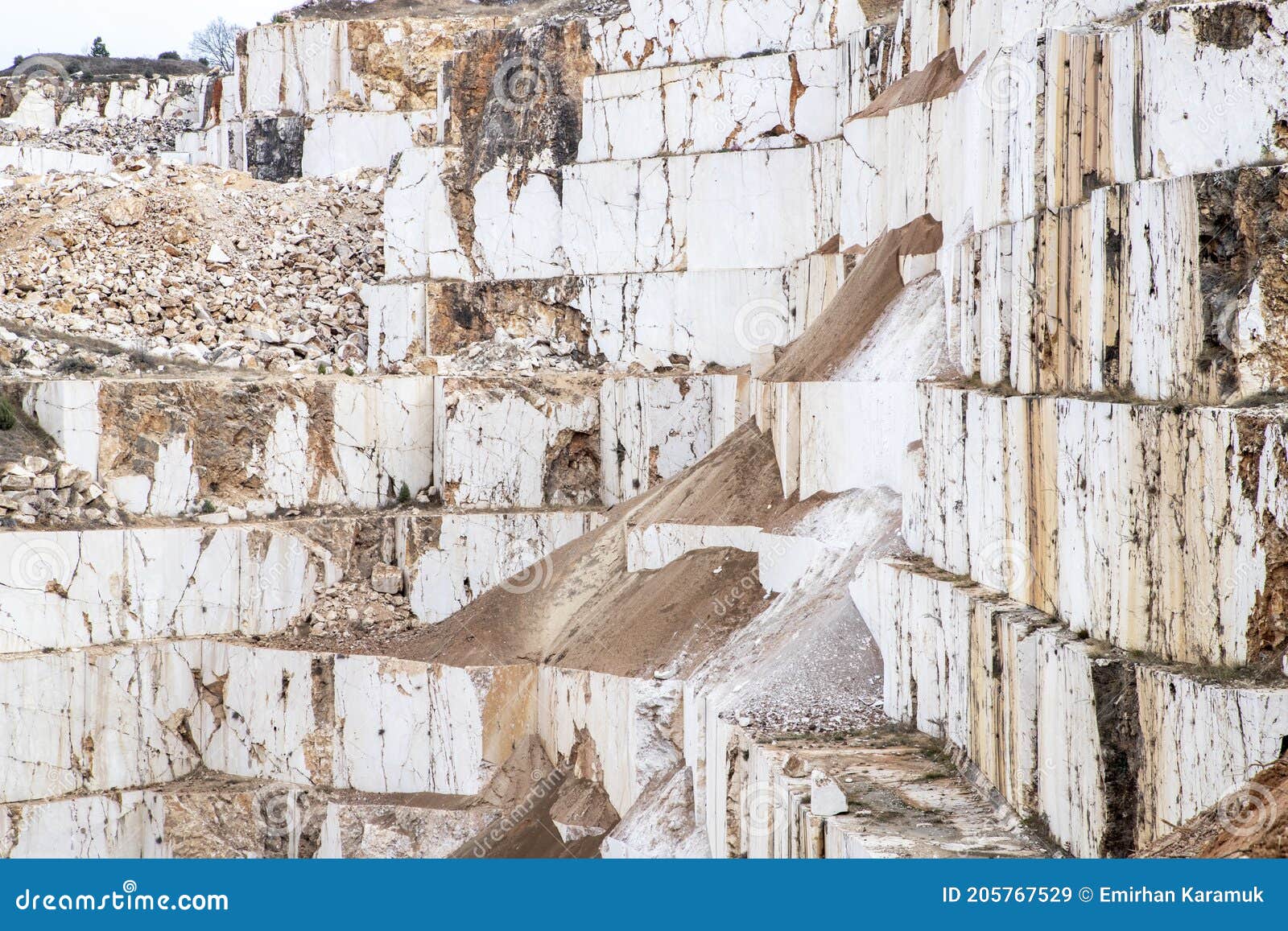 Marble quarry stock image. Image of canyon, destruction 205767529