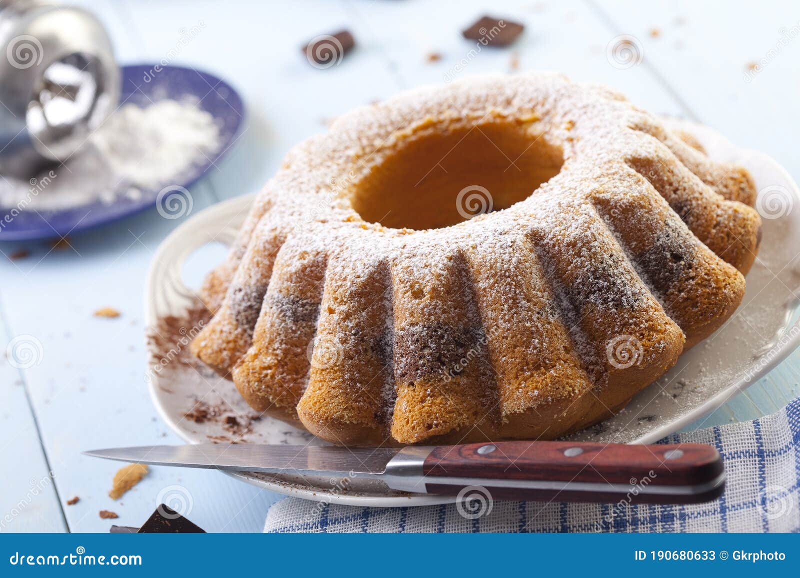 Marble ring cake stock image. Image of marble, party 190680633