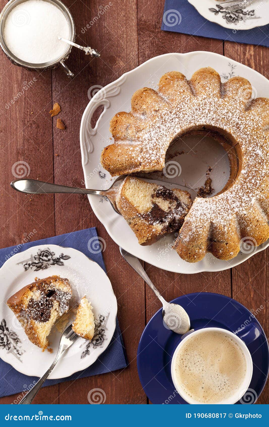 Marble ring cake stock image. Image of gourmet, poland 190680817